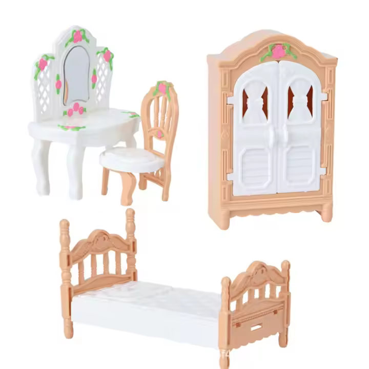 Conjunto de muebles para casa de muñecas a escala 1:12, Mini juegos de dormitorio para el hogar, cocina en miniatura, baño, modelo de juego de simulación, muñeca de juguete para sala de estar - 1