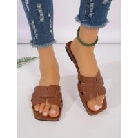 Sandalias planas informales de moda para mujer, ropa versátil para exteriores, zapatillas planas para usar afuera - details 4
