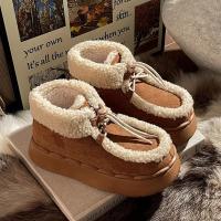 Botas de nieve suales cálidas y antideslizantes con suela gruesa de algodón para mujer, planas de moda, invierno - details 1