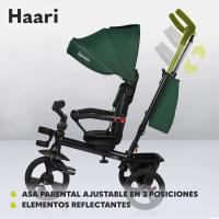 Haari Bicicleta 2 en 1 Menores hasta 25 kg 1,5-5 años Triciclo- Carrito Cesta espaciosa, Bolsa y portavasos Cinturones de 3 Puntos con Fundas Toldo Reposapiés Azul Oscuro - details 34