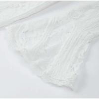 Vestido largo elegante con volantes y borde de encaje para mujer, vestido largo a la moda con cuello redondo y manga acampanada, vestidos largos ajustados para fiesta de verano 2025 - details 27