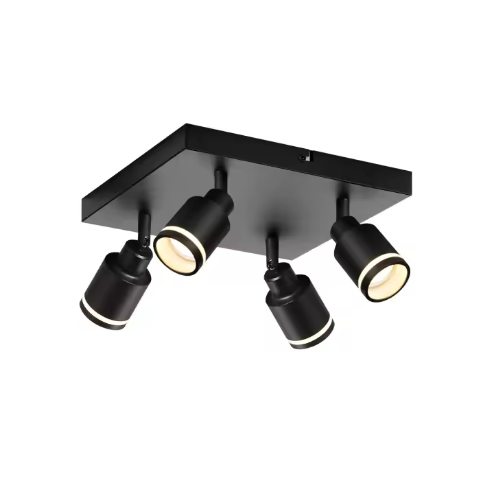 CBJKTX Foco de techo Luz de techo moderna 4 llamas: Focos de techo giratorios Lámpara de techo GU10 Foco de cocina - 1