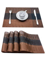 4 piezas de almohadillas tejidas a rayas, posavasos para paleta, tapete de mesa Napperon - details 7
