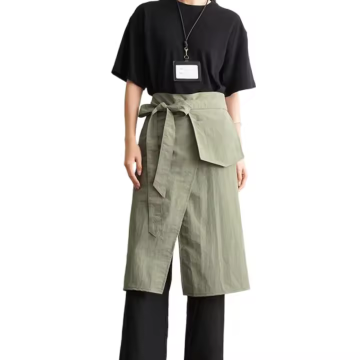 Delantal impermeable duradero y moderno, delantal ajustable de algodón dividido, delantal de cocina transpirable antiincrustante para el hogar - 1