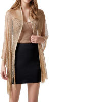 Estola elegante de boda para mujer, bufanda bordada de lana Vintage suave y brillante para comuniones, eventos nocturnos - details 1
