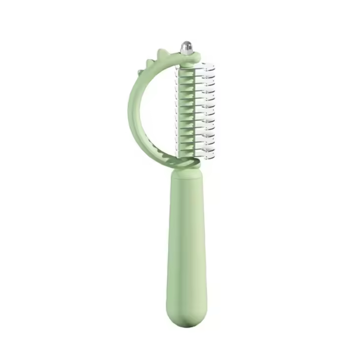 Peine anudado para perros, peine de plástico de dibujos animados para gatos, peine de doble cara con forma de dinosaurio, peine para depilación, suministros de belleza - 1