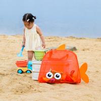 Bolsa de playa de malla de gran capacidad, bolsa de mano de playa ligera a prueba de arena con ojos grandes, cestas de juguetes de playa plegables portátiles para acampar al aire libre - details 7