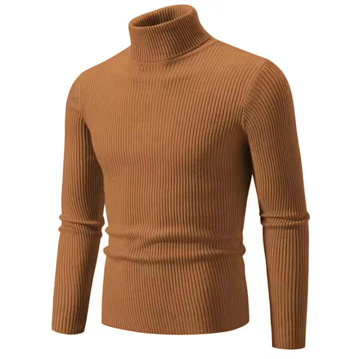 Suéter informal para hombre y mujer, jersey básico elástico de cuello alto, ajustado, cómodo, de punto, para primavera y otoño - 1