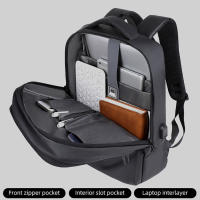 Mochila de negocios de gran capacidad para hombres, bolsas multifuncionales para computadora, mochilas impermeables para computadora portátil con carga USB - details 13