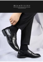 Cuero de un pedal cubierta de pie transpirable vestido de negocios de tacón plano zapatos de cuero pequeños casuales británicos - details 1