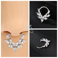 ZS 1 pieza de anillo de nariz de cristal rosa CZ para mujeres y niñas, Piercing de nariz de aro de acero inoxidable de 16G, joyería para Piercing de cartílago helicoidal de 10MM - details 8