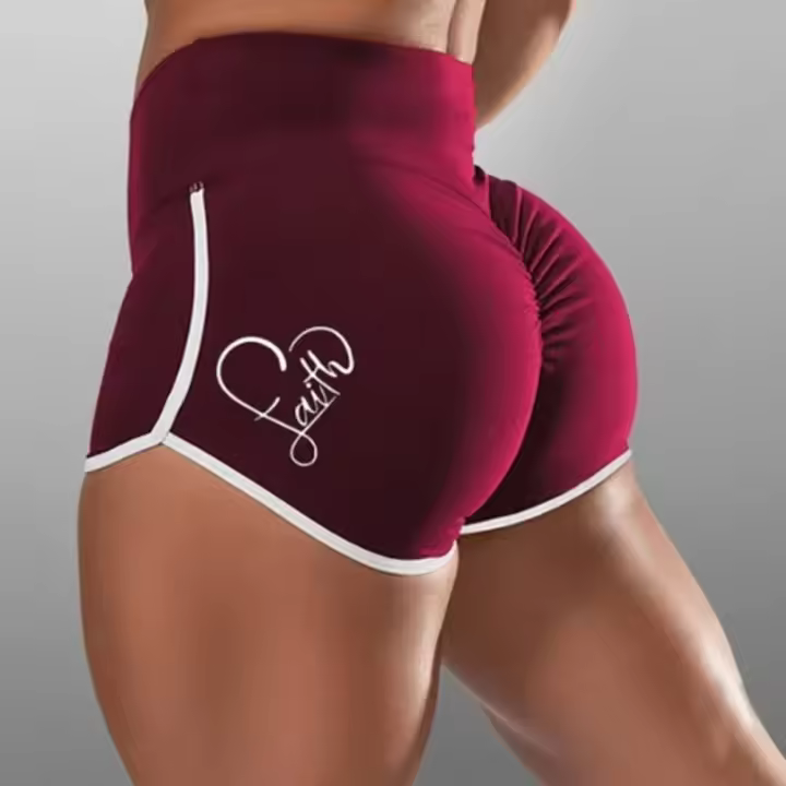 Nuevos pantalones cortos deportivos de cintura media para mujer, pantalones cortos ajustados de alta elasticidad para verano, ejercicio para correr - 1
