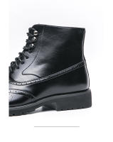 Zapatos de cuero de caña alta botas de hombre con cordones de negocios botas cortas - details 3