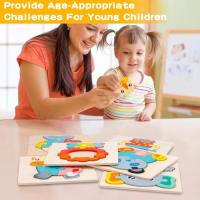 Excitat Juegos de Madera de Animales Montessori 6PCS Juguetes Educativos para Niños de 1 a 3 Años - details 5