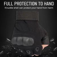Guantes de motocicleta resistentes al desgaste, guantes de carreras Vintage antideslizantes, guantes de cuero de cabra sin dedos, guantes de medio dedo para deportes al aire libre - details 7