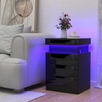 Mesita de Noche Inteligente con 3 Cajones, Mesita de Noche para Dormitorio, Mesas Auxiliares de Madera Estilo Moderno para Sala de Estar 45 x 40 x 67 cm - details 31