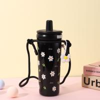 Taza térmica de paja de acero inoxidable, botella de agua aislada portátil a prueba de fugas, taza de café de gran capacidad para estudiantes - details 3