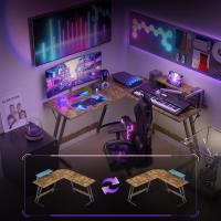 Mesa de Juego en Forma de L 130x130cm Soporte para Monitor Soporte para Auriculares - details 56