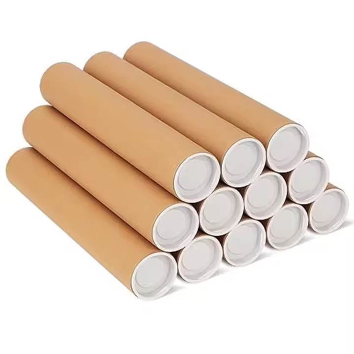 Paquete de 12 tubos de correo con tapas para embalar carteles, tubo de cartón de 2x12 pulgadas, tubo de póster para correo - 1