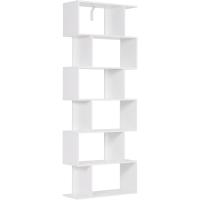 Estantería de Libros 6 Compartimentos de Almacenamiento de Pared Blanco MDF 60x23,5x160cm - details 0