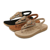 Zapatillas 2025 Bohemias Verano Nuevas Simples Casuales Planas Cómodas Sandalias con Pedrería - details 3