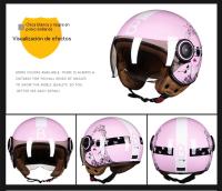 Beon-casco de motocicleta con personalidad para hombre y mujer, cascos de seguridad retro con batería de coche para las cuatro estaciones - details 9