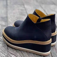 2025 Botas de tacón alto con suela gruesa para mujer, zapatos de moda de gran tamaño, otoño e invierno, - details 6