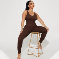 Mono ajustado para mujer, mono deportivo informal para todas las estaciones, ropa deportiva ajustada sin mangas, mono todo en uno, ropa para mujer - details 34