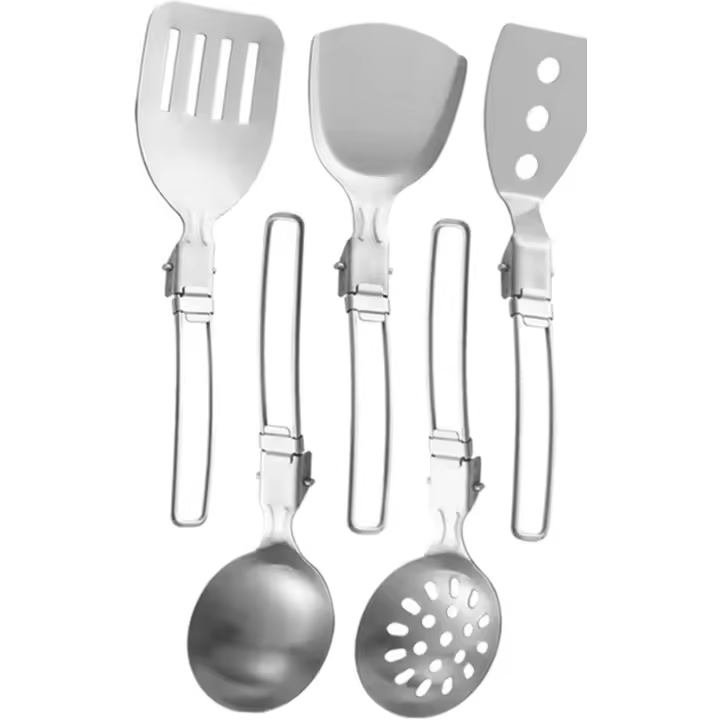 Juego de utensilios de cocina para campamento, equipo de cocina para exteriores, organizador de cocina plegable de Metal, 5 piezas - 1