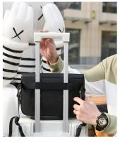 Bolso cruzado funcional para hombre, bandolera de un solo hombro, impermeable, con película de cuero, para ocio, novedad - details 8