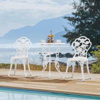 Conjunto de Mesa y Sillas Exterior Vintage Juegos de Muebles de Jardín de Aluminio Una Mesa con Dos Sillas para Balcón Bronce - details 9
