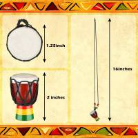 Collares de instrumentos de 5 piezas, Mini colgante de tambor Djembe, collar de madera de Tambor Africano, tambores y percusión - details 1