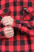 Camisas de franela a cuadros rojas y negras de gran tamaño para hombre, chaqueta camisera 100% de algodón para primavera y verano, 2021 - details 15
