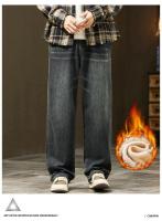 Jeans de Algodón Cálido y Grueso Pantalones Largos y Sueltos de Terciopelo Coreano - details 14