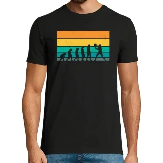 jugando al pádel evolución de jugadores de pádel vintage,Camiseta de Pádel Divertido, ropa para exteriores - 1