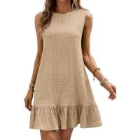 Moda de verano corta de Color sólido informal suelta 2024, vestido Midi acampanado para mujer, vestidos Vintage elegantes para mujer - details 0