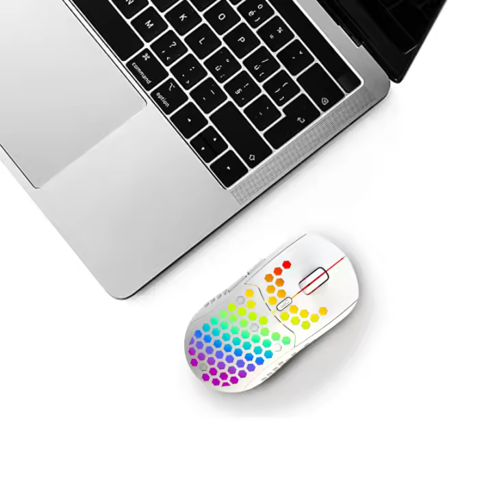 BL110-ratón inalámbrico para juegos, periférico con luz de respiración colorida RGB, recargable tipo C, 6D, Esports - 1