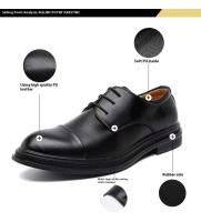 Vestido de cuero PU informal de alta calidad y zapatos Oxford suaves y cómodos de estilo de oficina de negocios, zapatos formales de moda para hombres - details 3