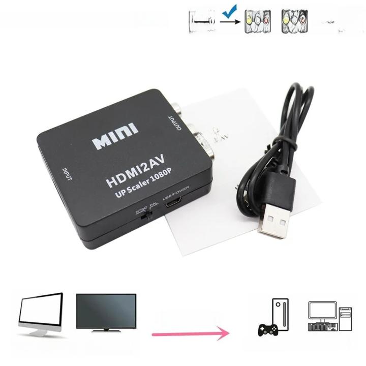 Adaptador HDMI a RCA AV/CVBS HD 1080P Compatible Mini Conversor De Video Para PS3 VCR DVD PALMTSC PC Compatible Con HDMI