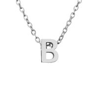Collar de acero inoxidable con letras iniciales, collar de estangulamiento con letras plateadas, joyas colgantes de mujer - details 5