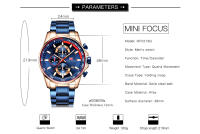 Reloj MINIFOCUS para hombre de acero inoxidable, movimiento de cuarzo, estilo deportivo, luminoso. - details 2