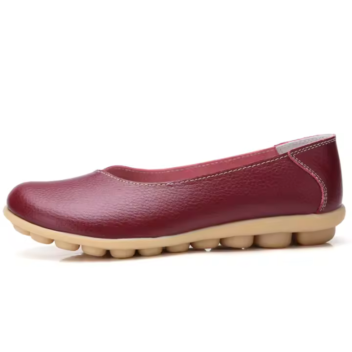 Zapatillas clásicas de piel para mujer, Atos de navegación informal sin cordones, caminar cómodo, suela suave f - 1