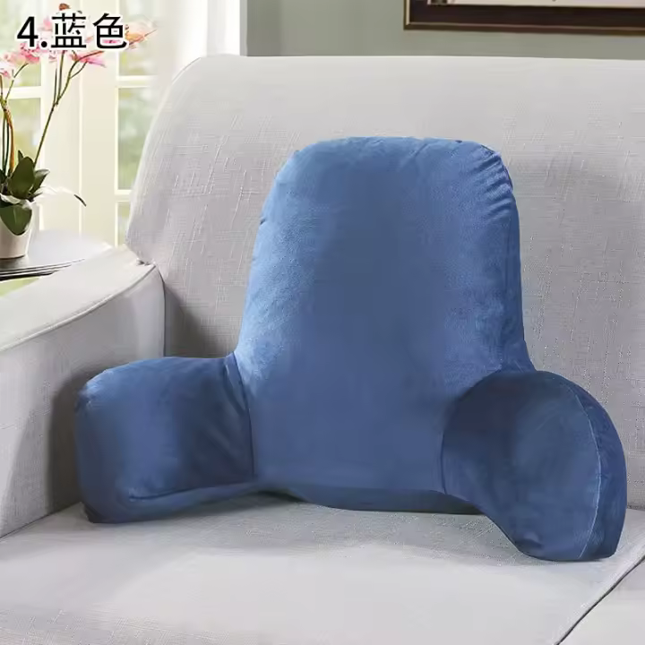 Cojín de respaldo con brazo para descanso de lectura soporte de cintura silla de oficina coche asiento sofá cojín lumbar de terciopelo - 1
