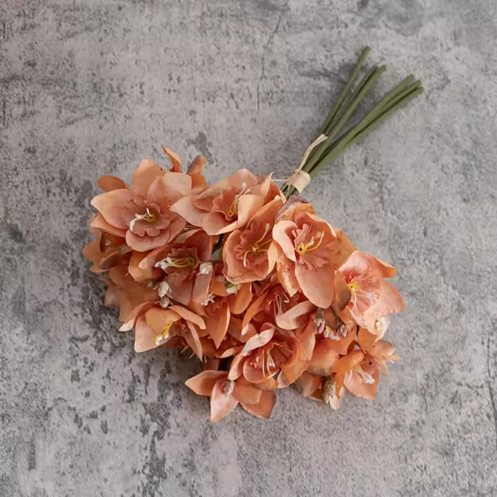 Ramo de narcisos artificiales de tacto Real, elegante flor de narciso de seda hecha a mano, flor falsa de lujo, escritorio para sala de estar - 1