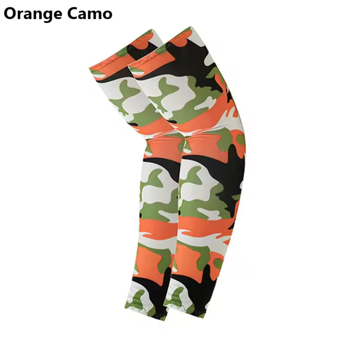 2 piezas de mangas de brazo - Cálidas, enfriantes, mangas deportivas para correr, pescar, ciclismo |   Material textil duradero, negro con patrones coloridos, lavable a mano, mangas deportivas |   Mangas con patrones |   textura tejida - 1