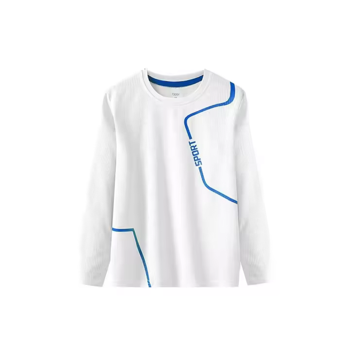 Camiseta de Manga Larga para Niños Secado Rápido Adecuada para Baloncesto, Fútbol, ​​Entrenamiento y Fitness Material de Poliéster - 1
