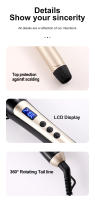 Rizador de pelo eléctrico con Control de temperatura y pantalla LED, plancha para rizar el cabello con Clip, barril de cerámica, 28mm - details 7