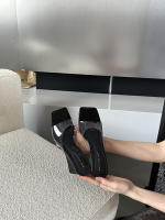 Nuevas sandalias de cuña de cabeza cuadrada de moda simples y versátiles zapatillas de tacón alto transparentes zapatos de mujer con punta abierta - details 17