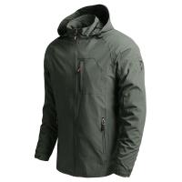Chaifenko Men's Lightweight Jacket Impermeable con Capucha Parador de Viento Cierre de Cremallera - details 1