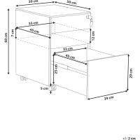 metal beige claro 3 cajones ruedas cerradura industrial oficina Cami - details 2